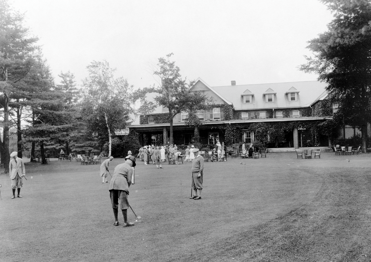 clubhouse and flag